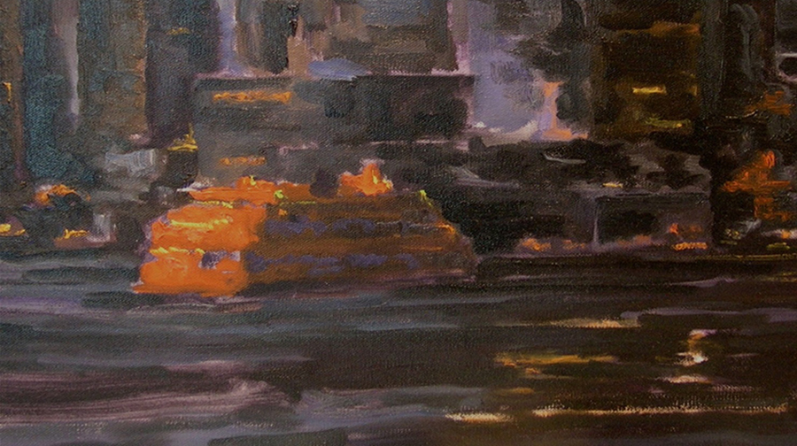 Staten Island Ferry, 9 x 16 inches, oil on canvas, 2007