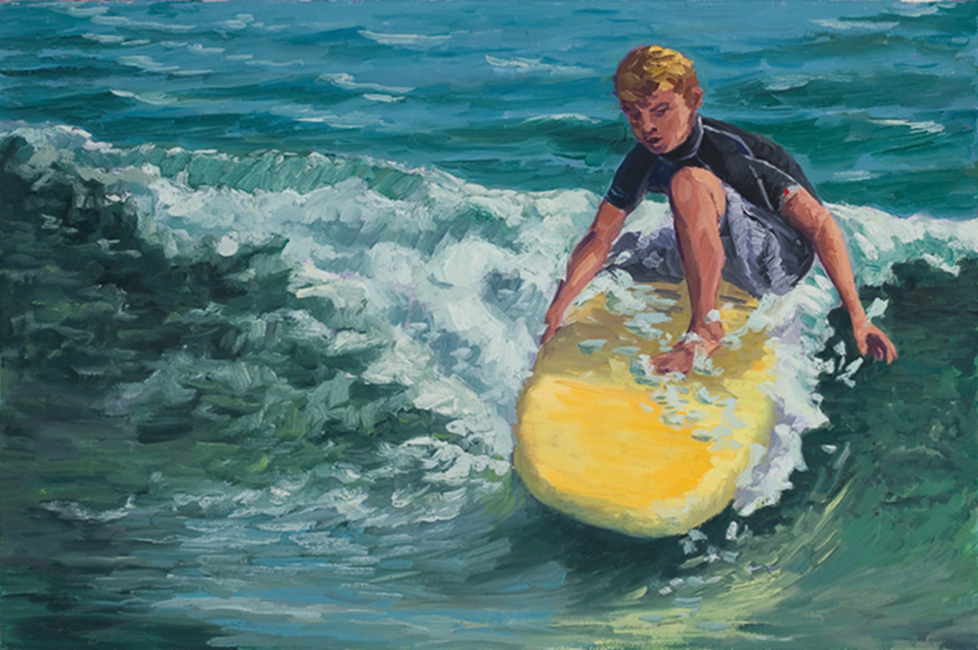 Boy on a Board, 20 x 30 inches, oil on canvas, 2009