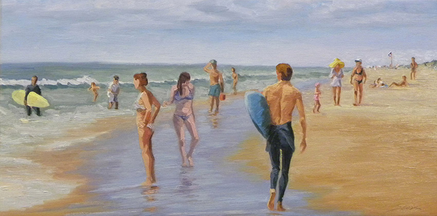 Asparagus Beach, 12 x 24 inches, oil on canvas, 2012