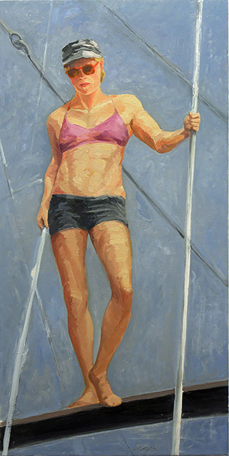 Trapeze Artist, 40 x 20 inches, oil on canvas, 2012